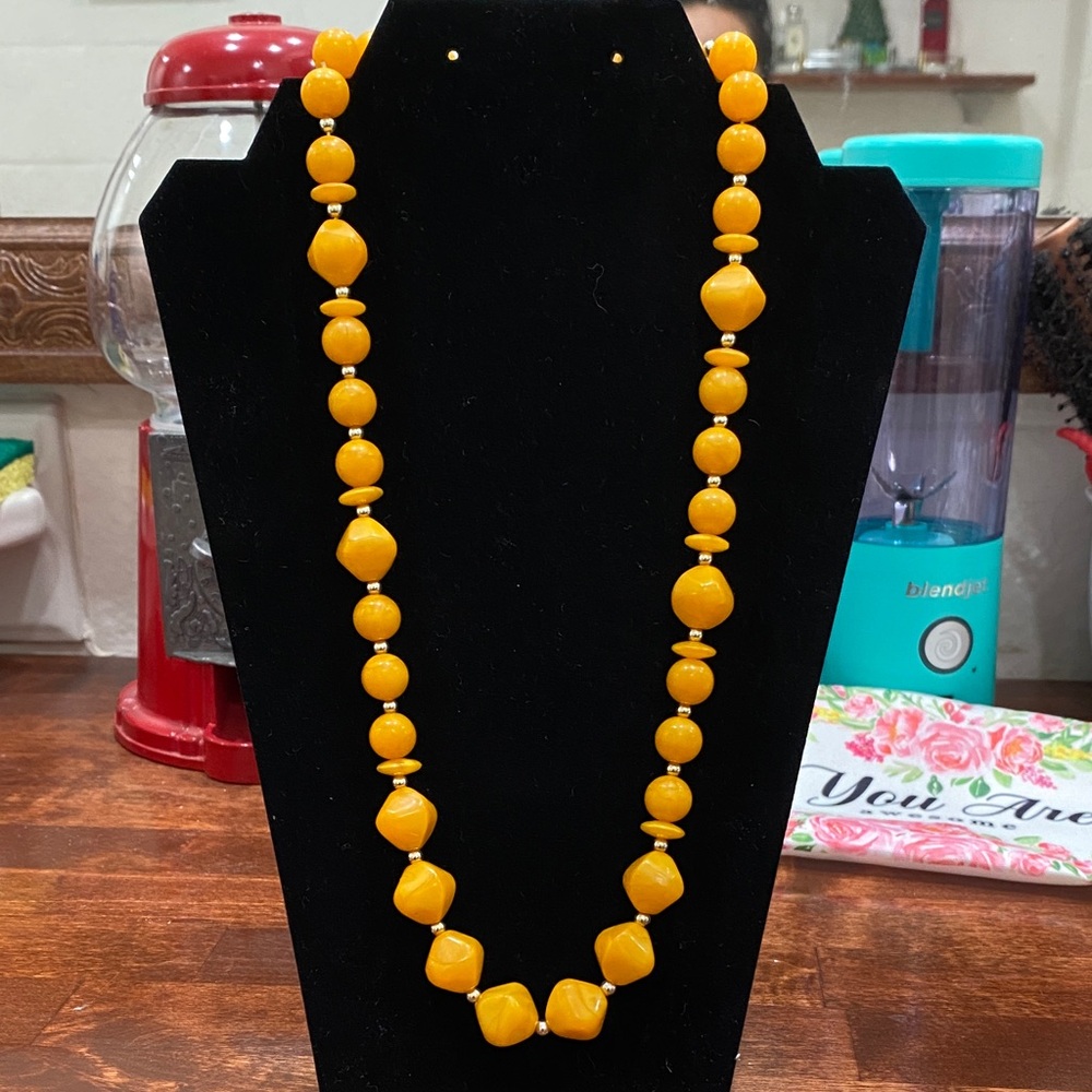 Yellow Beaded Necklace